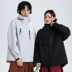 UNISEX OUTDOOR WINDOOR WINDPROOF 3-IN-1 FLEECE LINED WATERPROOF JACKET