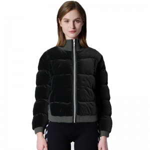 WOMEN’S WARM PUFFY VELVET COTTON – PADDED COAT WITH STAND COLLAR
