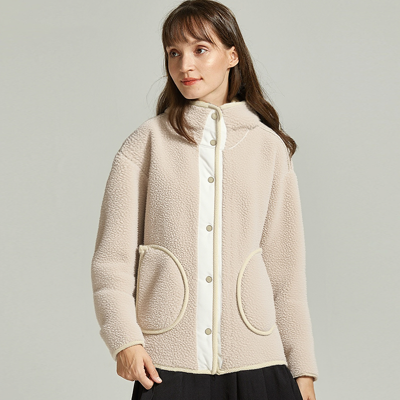 WOMEN’S CASUAL HOODED SHERPA FLEECE JACKET Featured Image