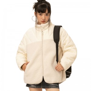 WOMEN’S CASUAL STAND – COLLAR SHERPA FLEECE – PANELEDCOTTON – PADDED JACKET