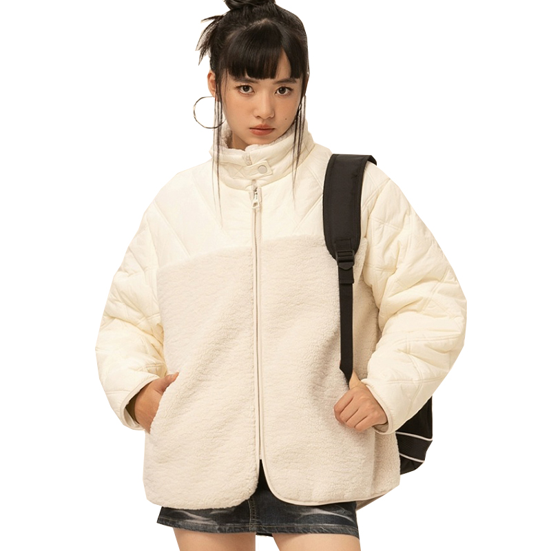 WOMEN’S CASUAL STAND – COLLAR SHERPA FLEECE – PANELEDCOTTON – PADDED JACKET Featured Image