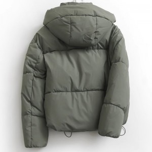 WOMEN’S WARM PUFFY COAT WITH PU – COATED HOOD, PADDED JACKET STYLE