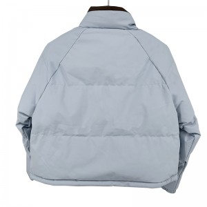 WOMEN’S WARM PUFFY COAT WITH SPORTS – STYLE MOTORCYCLE STAND COLLAR