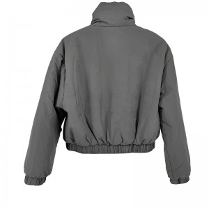 WOMEN’S WARM PADDED COAT WITH MOTORCYCLE – STYLE STAND COLLAR , PUFFY JACKET STYLE