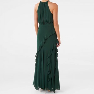 WOMEN’S TANK TOP HALTER FLOOR-LENGTH EVENING GOWN