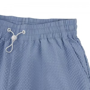 WOMEN’S WOVEN BUBBLE – GRID CASUAL ATHLETIC SHORTS