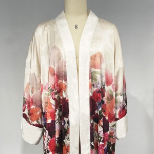 WOMEN’S DUBAI SATIN PRINTED CARDIGAN GOWN