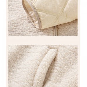 WOMEN’S CASUAL STAND – COLLAR SHERPA FLEECE – PANELEDCOTTON – PADDED JACKET