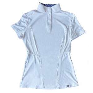 WOMEN’S SUMMER STAND-UP COLLAR,THIN,COMFORTABLE,BREATHABLE,SOLID COLOR PROFESSIONAL EQUESTRIAN COMPETIEION POLO TOP