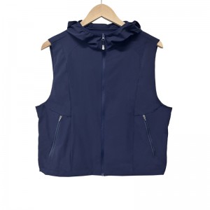 WOMEN’S THIN OUTDOOR SPORTS ZIPPERED HOODED VEST