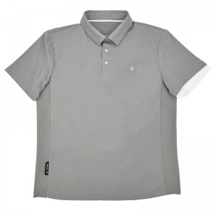 MEN’S SUMMER ELASTIC QUICK DRYING LASER PUNCHING NEEDLE SHUTTLE SPLICING LAPEL POLO SHIRT
