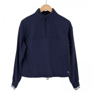 WOMEN’S SPRING AND AUTUMN SHORT GOLF SPORT HALF-ZIPPER STAND-UP COLLAR PULLOVER LONG-SLEEVED JACKET