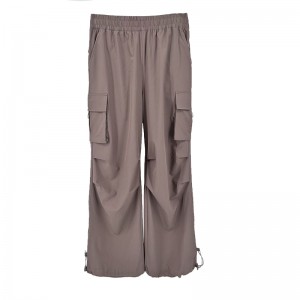 WOMEN’S WOVEN SPORT PANTS WITH MULTIPLE POCKETS