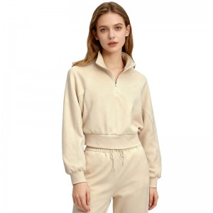 WOMEN’S LOOSE – FIT ATHLETIC HALF – AIP FUNNEL – NECK SWEATSHIRT JACKET