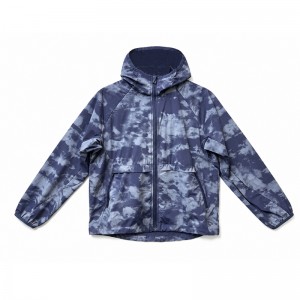 MEN’S WOVEN TIE-DYE PRINTED HOODED ZIP-UP SPORTS JACKET