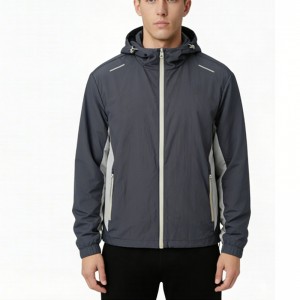 MEN’S WOVEN HOODED ZIP-UP TRAINING SPORTS JACKET