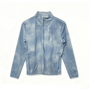 MEN’S WOVEN PRINTED ZIP-UP STAND COLLAR GOLF JACKET