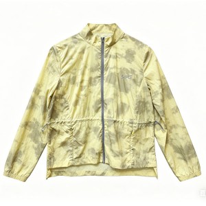 WOMEN’S SPRING AND SUMMER SUN PROTECTION YELLOW  PRINTED SPORTS CASUAL ZIP-UP THIN SKIN JACKET