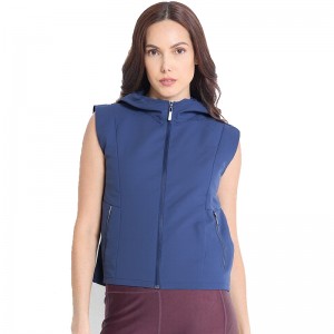 WOMEN’S THIN OUTDOOR SPORTS ZIPPERED HOODED VEST