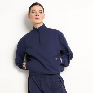 WOMEN’S SPRING AND AUTUMN SHORT GOLF SPORT HALF-ZIPPER STAND-UP COLLAR PULLOVER LONG-SLEEVED JACKET