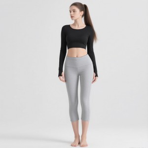 WOMEN’S KNITTED TIGHT CROPPED PANTS TRAINING PANTS YOGA PANTS