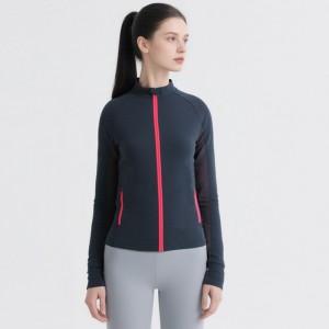 WOMEN’S STAND-COLLAR KNITTED SPORTS ZIPPER JACKET