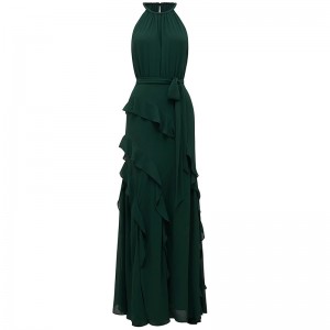 WOMEN’S TANK TOP HALTER FLOOR-LENGTH EVENING GOWN