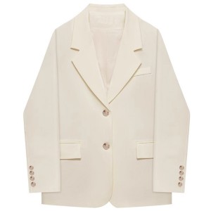 WOMEN’S WHITE LOOSE NICHE DESIGN BRITISH STYLE CASUAL SUIT