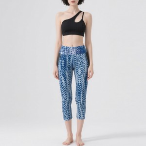 WOMEN’S HIGH WAIST SPORTS PRINTED YOGA CROPPED PANTS