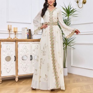 WOMEN’S TURKISH DUBAI COFFEE SATIN LONG DRESS EVENING DRESS SKIRT
