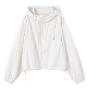 WOMEN’S SUMMER THIN HOODED ORIGINAL GAUZE SUNSCREEN BREATHABLE JACKET CASUAL SHORT JACKET