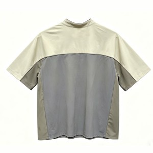 MEN’S COLOR-BLOCKED HALF-ZIP QUICK-DRYING COOL-FEEL OUTDOOR SPORTS SHORT-SLEEVE  T-SHIRT