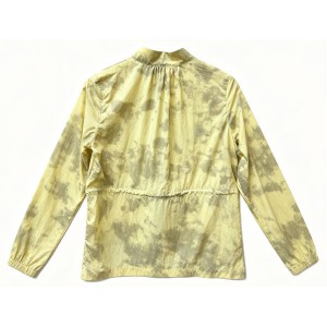 WOMEN’S SPRING AND SUMMER SUN PROTECTION YELLOW  PRINTED SPORTS CASUAL ZIP-UP THIN SKIN JACKET