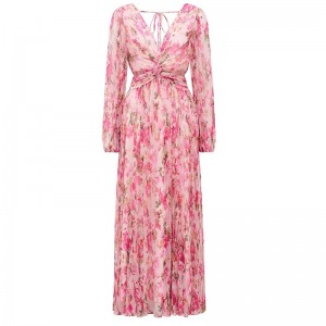 WOMEN’S LONG SLEEVE FLORAL DRESS EVENING GOWN