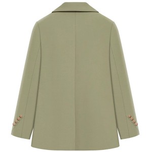 WOMEN’S SPRING AND AUTUMN NEW SENIOR SENSE OLIVE GREEN CASUAL SMALL SUIT JACKET