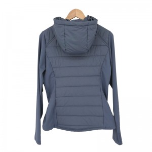 WOMEN’S AUTUMN AND WINTER WARM HOODED PATCHWORK THIN COTTON CARDIGAN JACKET GOLF SPORTS JACKET