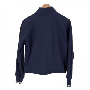 WOMEN’S SPRING AND AUTUMN SHORT GOLF SPORT HALF-ZIPPER STAND-UP COLLAR PULLOVER LONG-SLEEVED JACKET