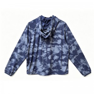 MEN’S WOVEN TIE-DYE PRINTED HOODED ZIP-UP SPORTS JACKET