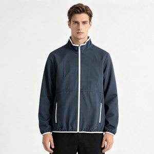 MEN’S WOVEN STAND COLLAR ZIP-UP GOLF JACKET