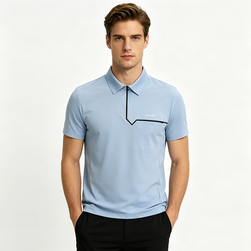 MEN’S GOLF COOL-TOUCH BREATHABLE SHORT-SLEEVE PRESS BONDING POLO SHIRRT Featured Image