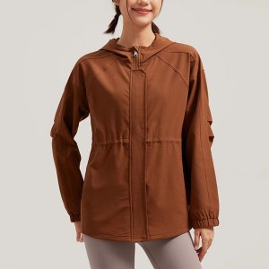 WOMEN’S  HOODED  WARM  SPORTS  ZIPPER  JACKET