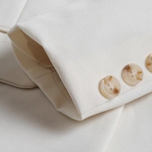 WOMEN’S WHITE LOOSE NICHE DESIGN BRITISH STYLE CASUAL SUIT