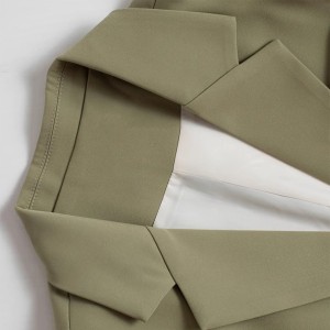 WOMEN’S SPRING AND AUTUMN NEW SENIOR SENSE OLIVE GREEN CASUAL SMALL SUIT JACKET