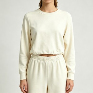 WOMEN’S KNITTED CREW NECK SPORTS SWEATSHIRT