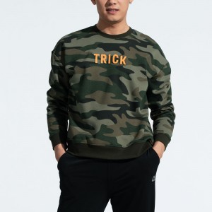 Men’s Sports Camouflage Print Crew Neck Sweater