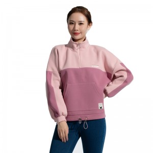 Ladies Stand-Up Collar Half Zip Sweatshirt Sweatshirt