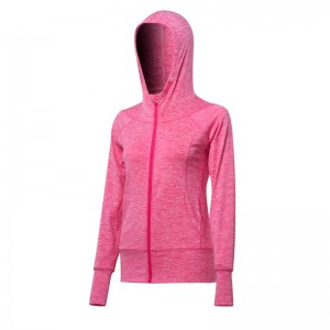Women’s Knitted Sports Hooded Zipper Jacket