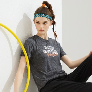 Women’s Knitted Round Neck Print Short Sleeve t-Shirt