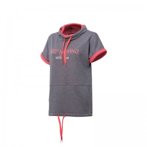 Ladies Sports High Neck Short Sleeve Pullover Sweater