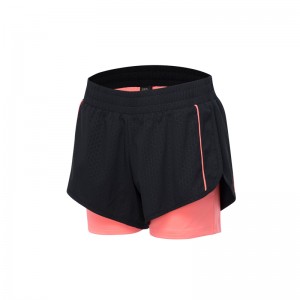 Ladies Woven Fake Two-Piece Shorts